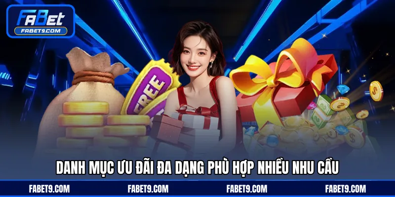 Danh mục ưu đãi đa dạng phù hợp nhiều nhu cầu